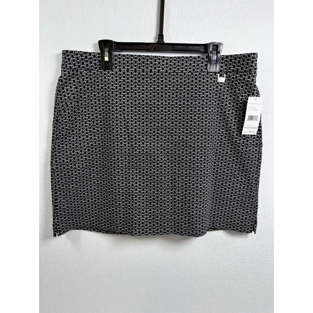 Rafaella Womens Black White Chain Link Print Skort XXL RSBSD124 New